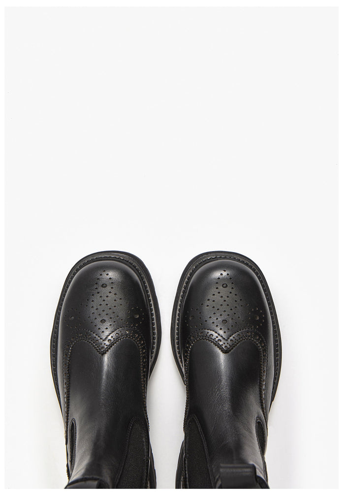 Inuovo Stiefelette Leder Schwarz