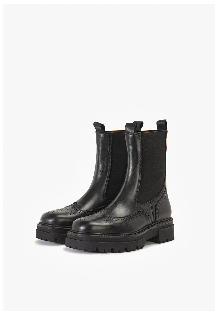 Inuovo Stiefelette Leder Schwarz