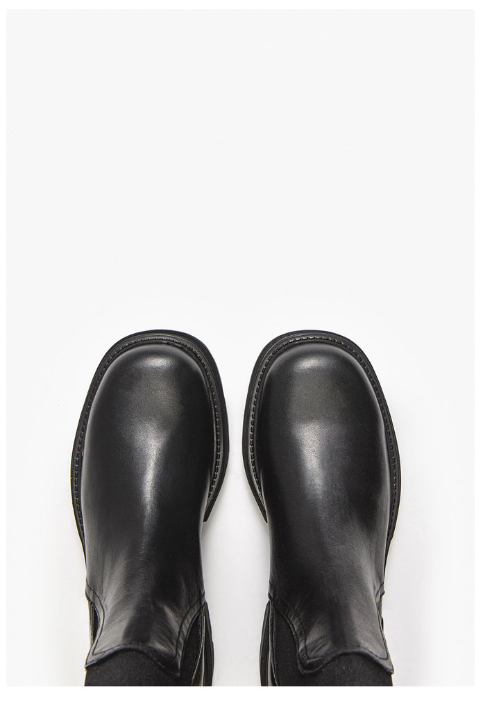 Inuovo Stiefelette Leder Schwarz