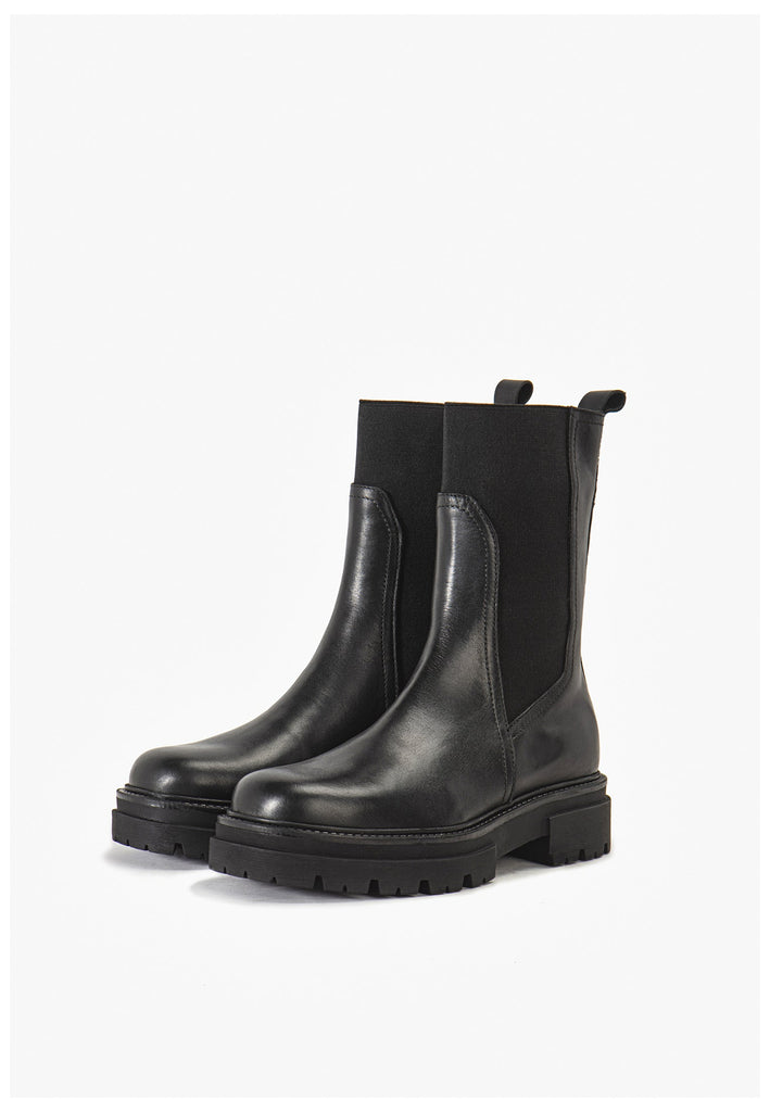 Inuovo Stiefelette Leder Schwarz