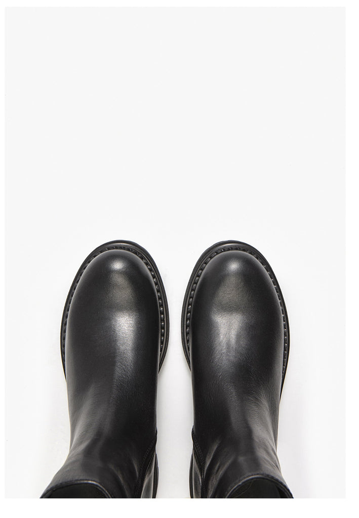 Inuovo Stiefelette Leder Schwarz