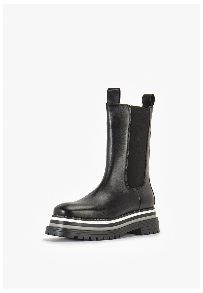 Inuovo Stiefelette Leder Schwarz