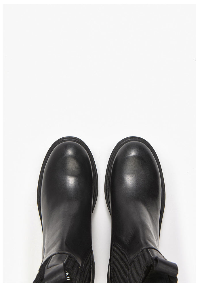 Inuovo Stiefelette Leder Schwarz