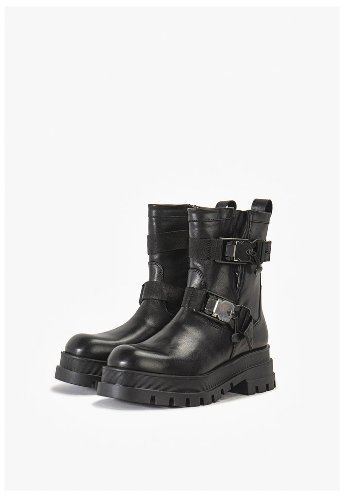 Inuovo Stiefelette Leder Schwarz