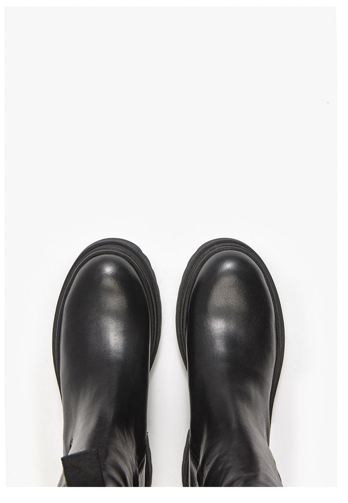 Inuovo Stiefelette Leder Schwarz