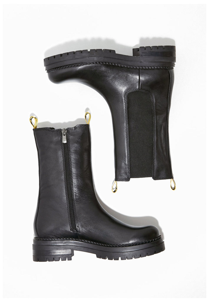 Inuovo Stiefelette Leder Schwarz