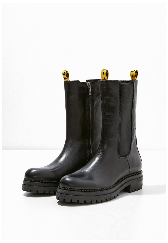 Inuovo Stiefelette Leder Schwarz