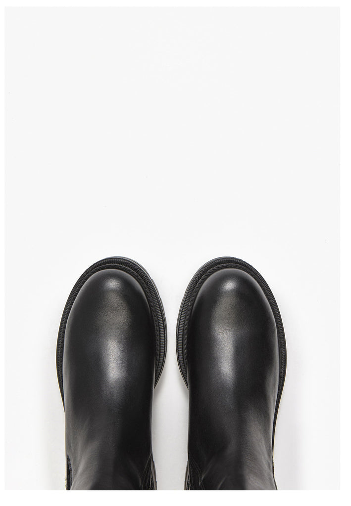 Inuovo Stiefelette Leder Schwarz