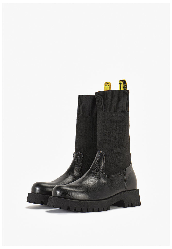 Inuovo Stiefelette Leder Schwarz