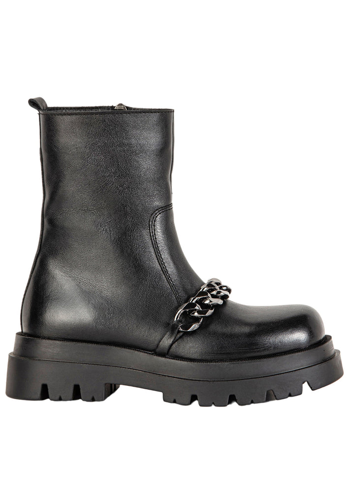 Inuovo Stiefelette Leder Schwarz