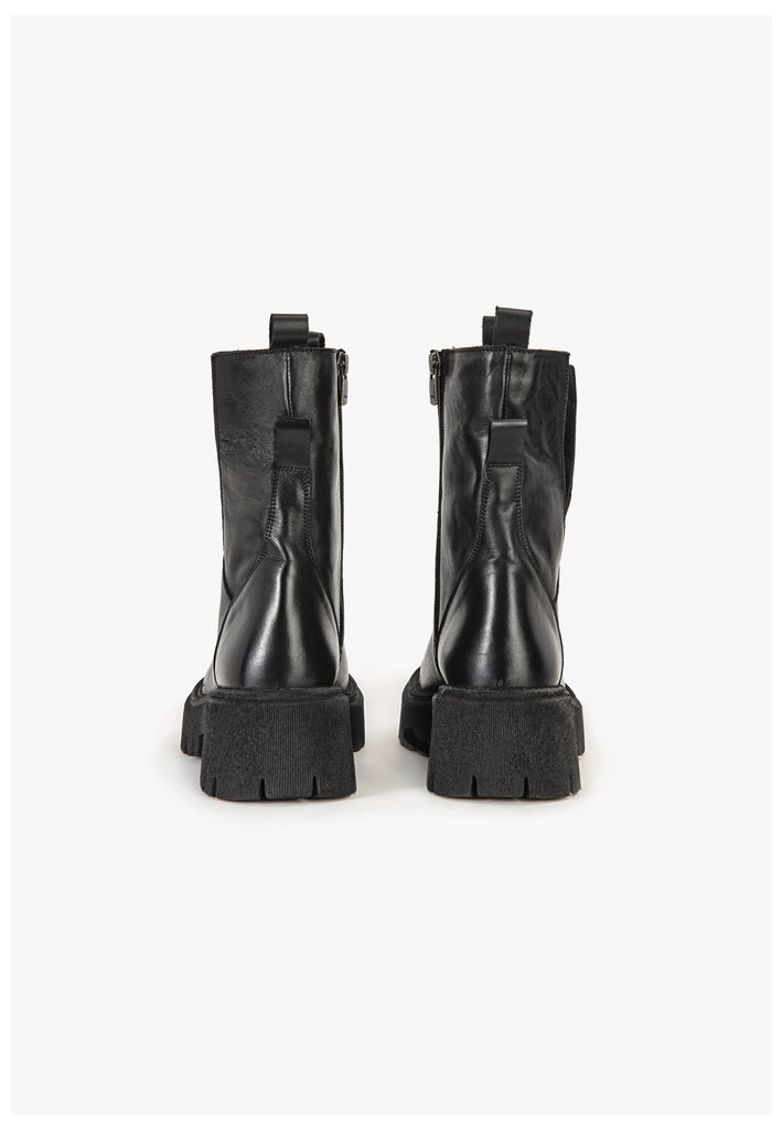 Inuovo Stiefelette Leder Schwarz