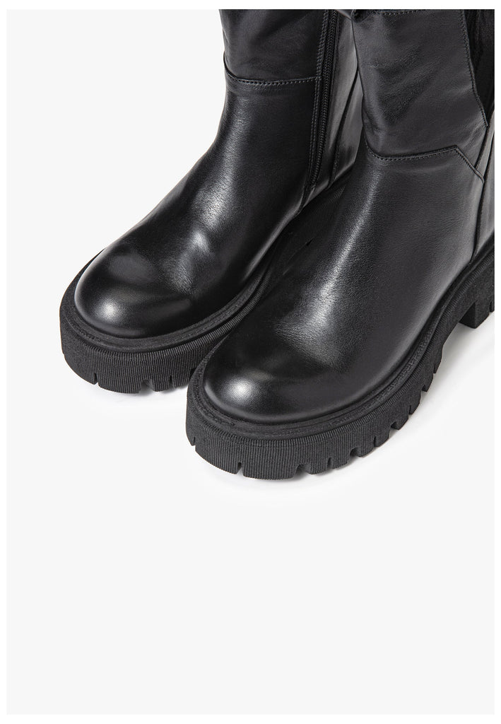 Inuovo Stiefelette Leder Schwarz