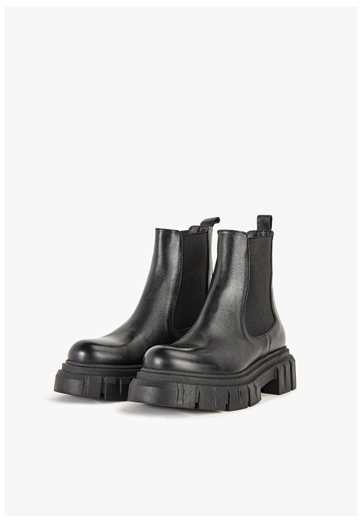 Inuovo Stiefelette Leder Schwarz