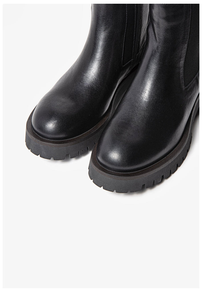 Inuovo Stiefelette Leder Schwarz