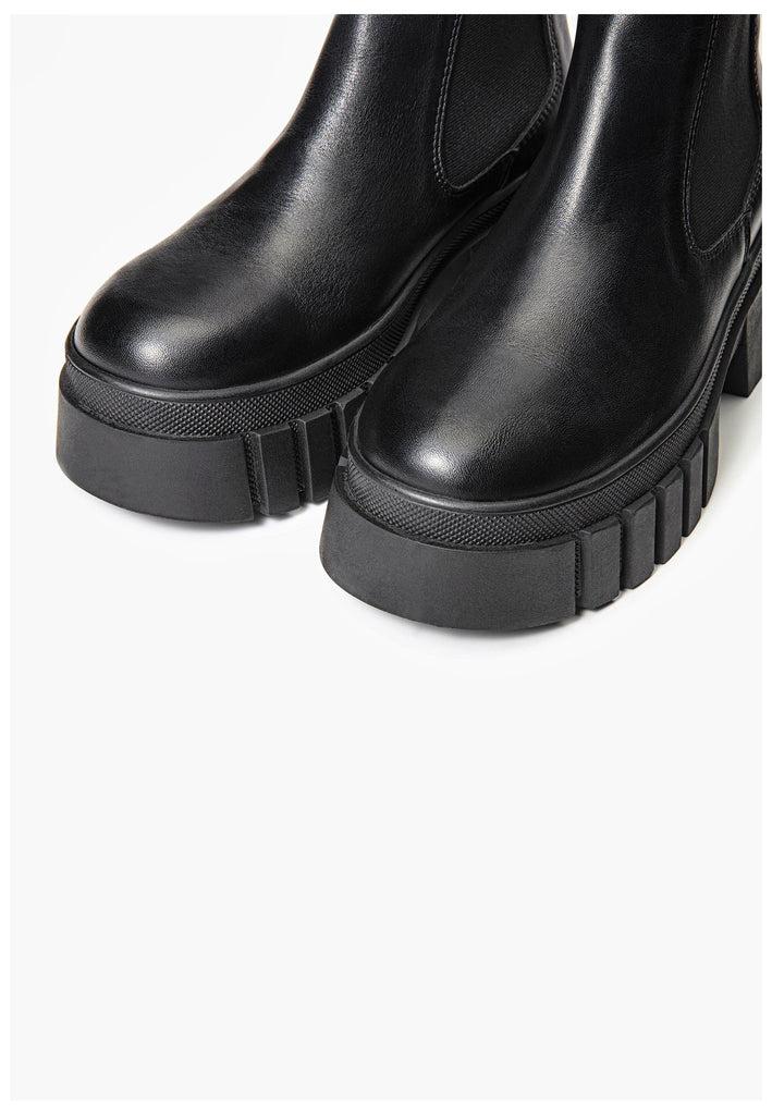 Inuovo Stiefelette Leder Schwarz