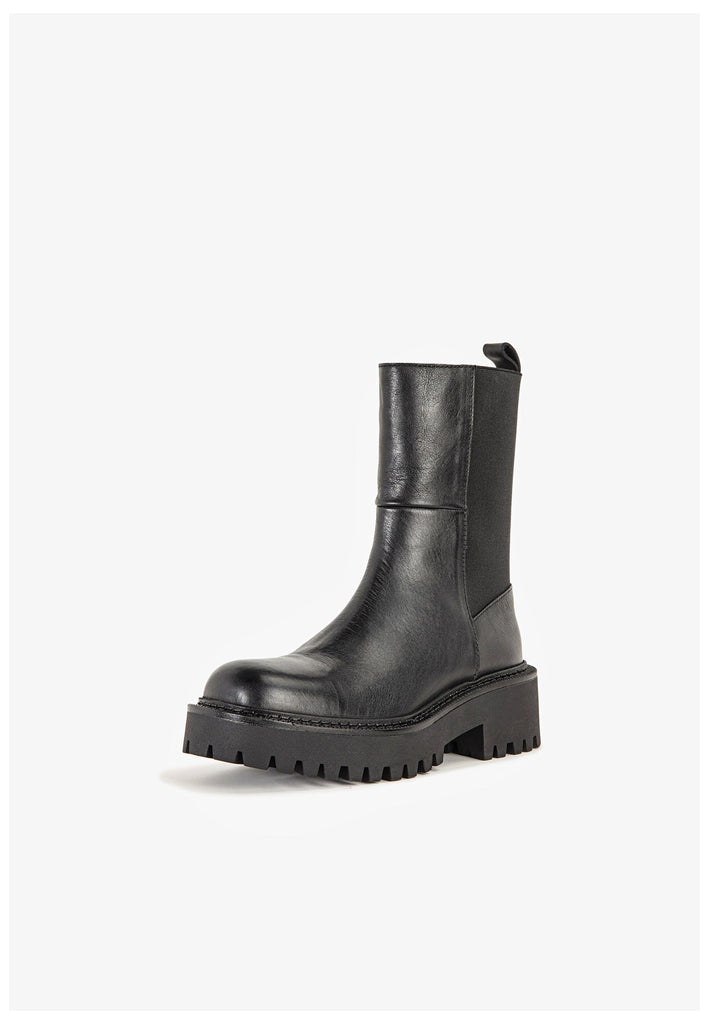 Inuovo Stiefelette Leder Schwarz