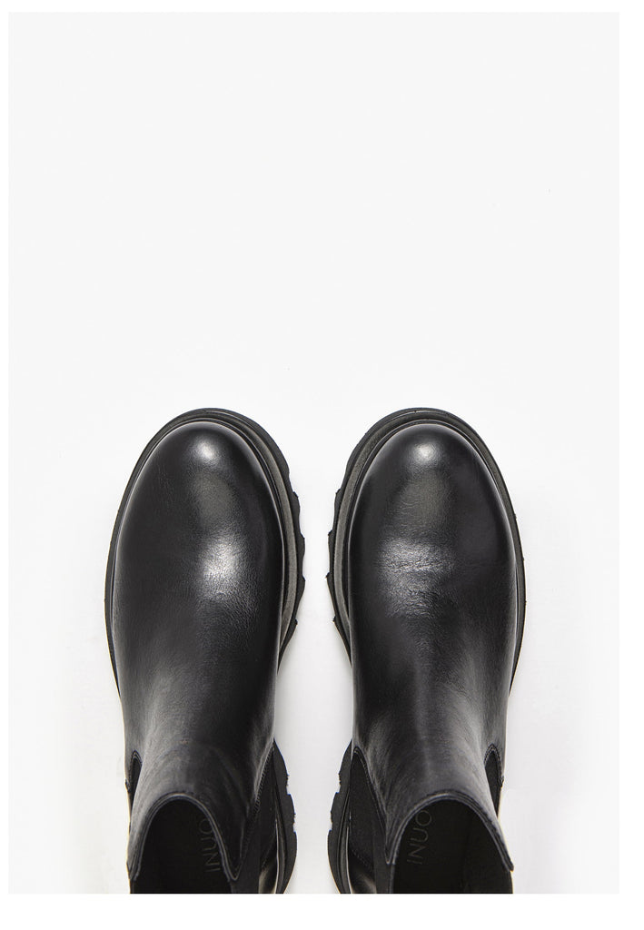 Inuovo Stiefelette Leder Schwarz