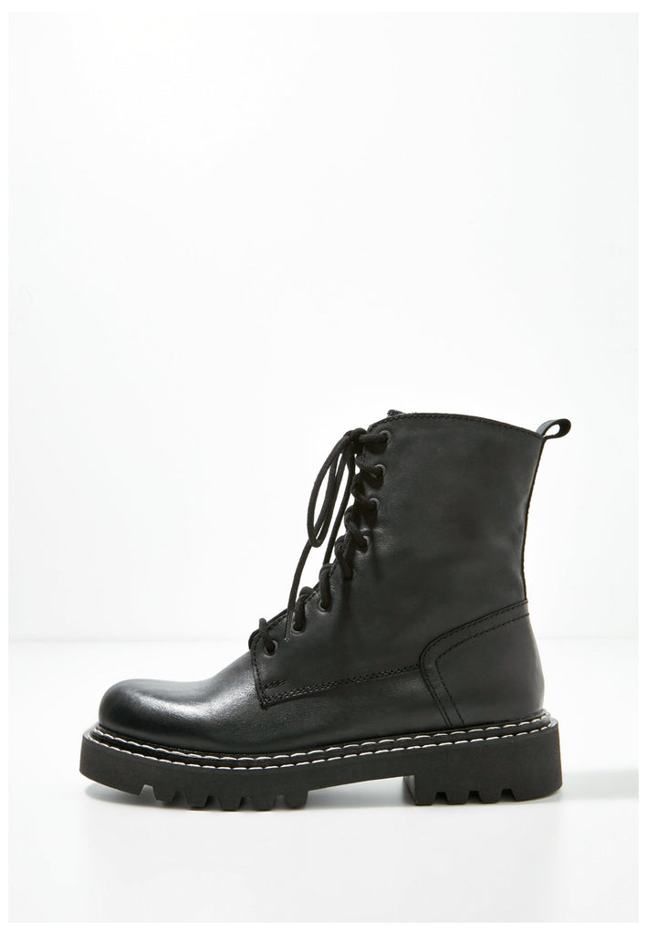 Inuovo Stiefelette Leder Schwarz