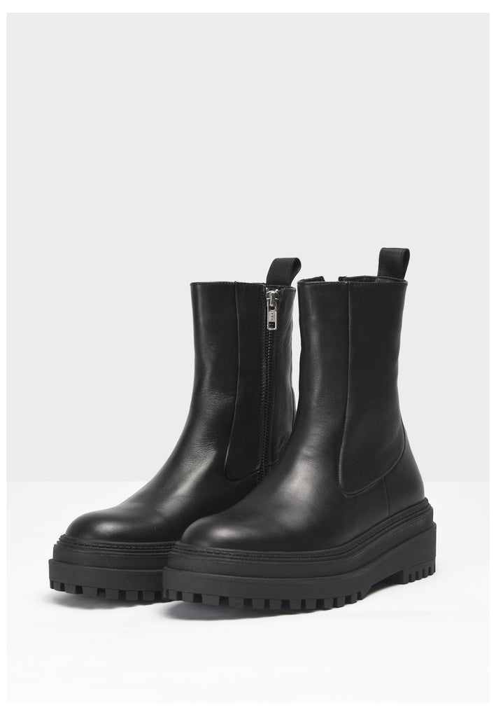 Inuovo Stiefelette Leder Schwarz