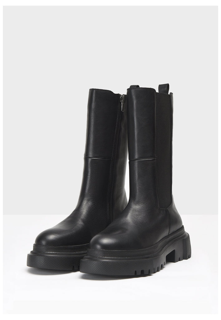 Inuovo Stiefelette Leder Schwarz