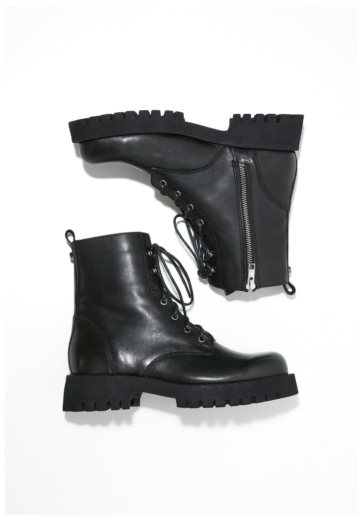 Inuovo Stiefelette Leder Schwarz/Schwarz