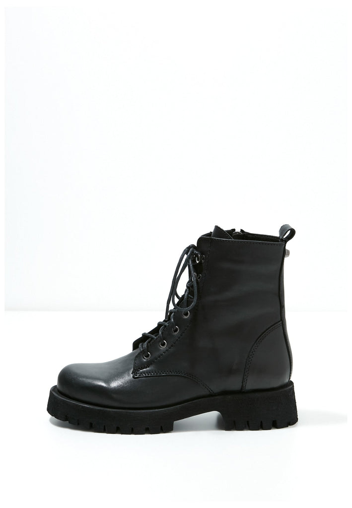 Inuovo Stiefelette Leder Schwarz/Schwarz
