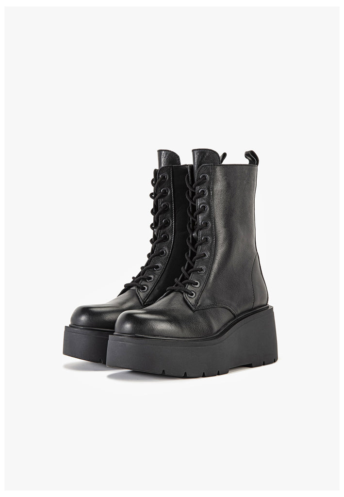 Inuovo Stiefelette Leder Schwarz/Schwarz