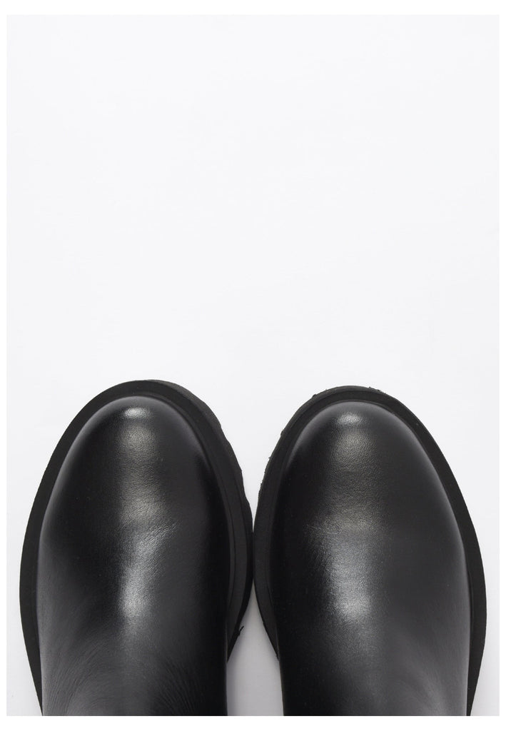 Inuovo Stiefelette Leder/Textil Schwarz