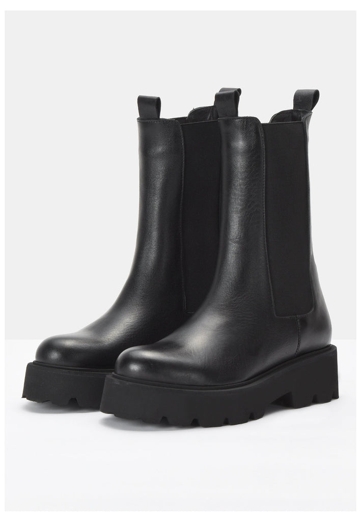 Inuovo Stiefelette Leder/Textil Schwarz