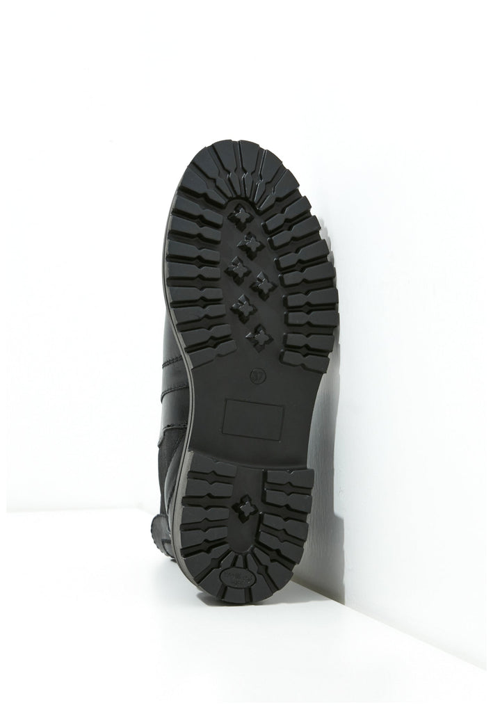 Inuovo Stiefelette Leder/Textil Schwarz