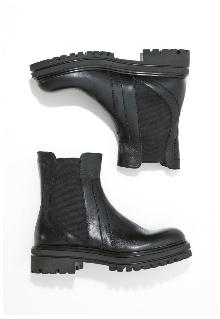 Inuovo Stiefelette Leder/Textil Schwarz