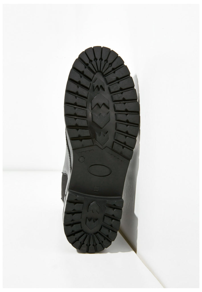 Inuovo Stiefelette Leder/Textil Schwarz