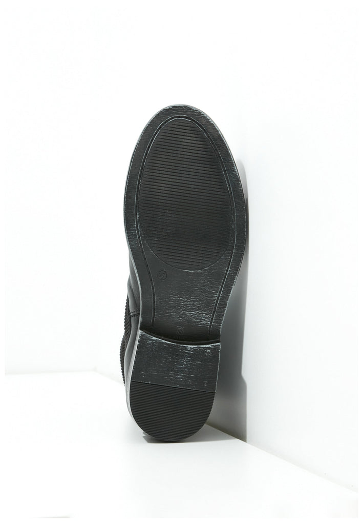 Inuovo Stiefelette Leder/Textil Schwarz