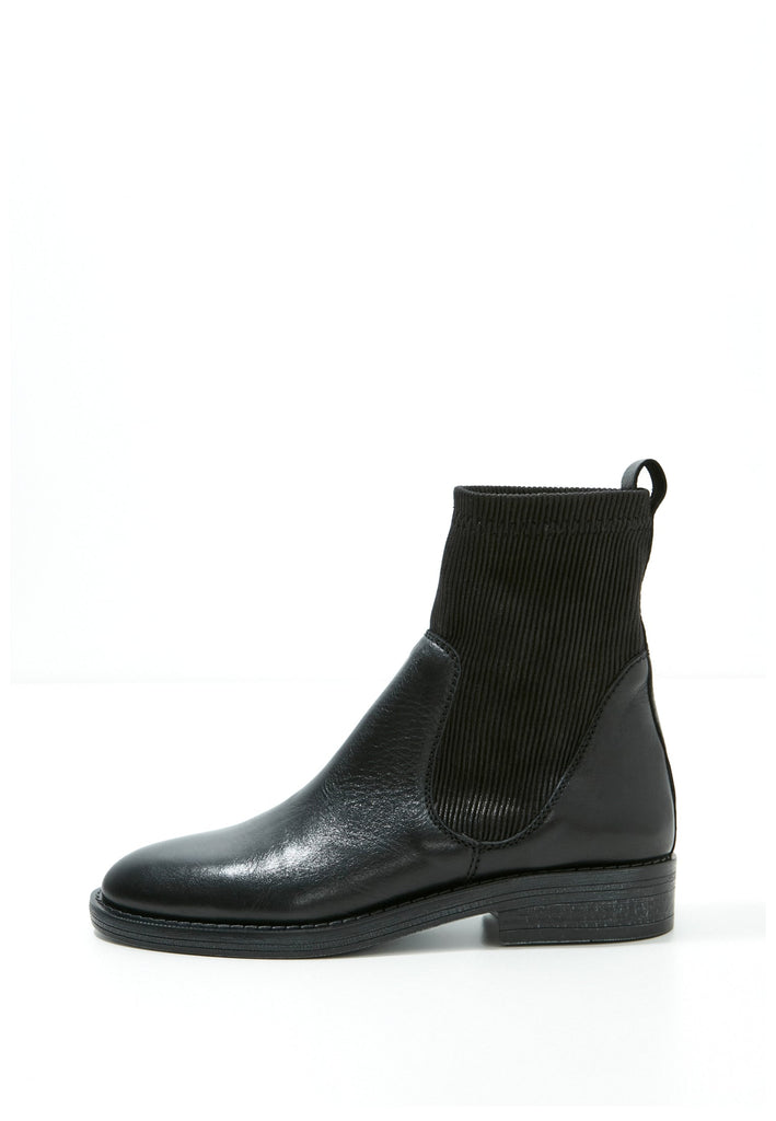 Inuovo Stiefelette Leder/Textil Schwarz