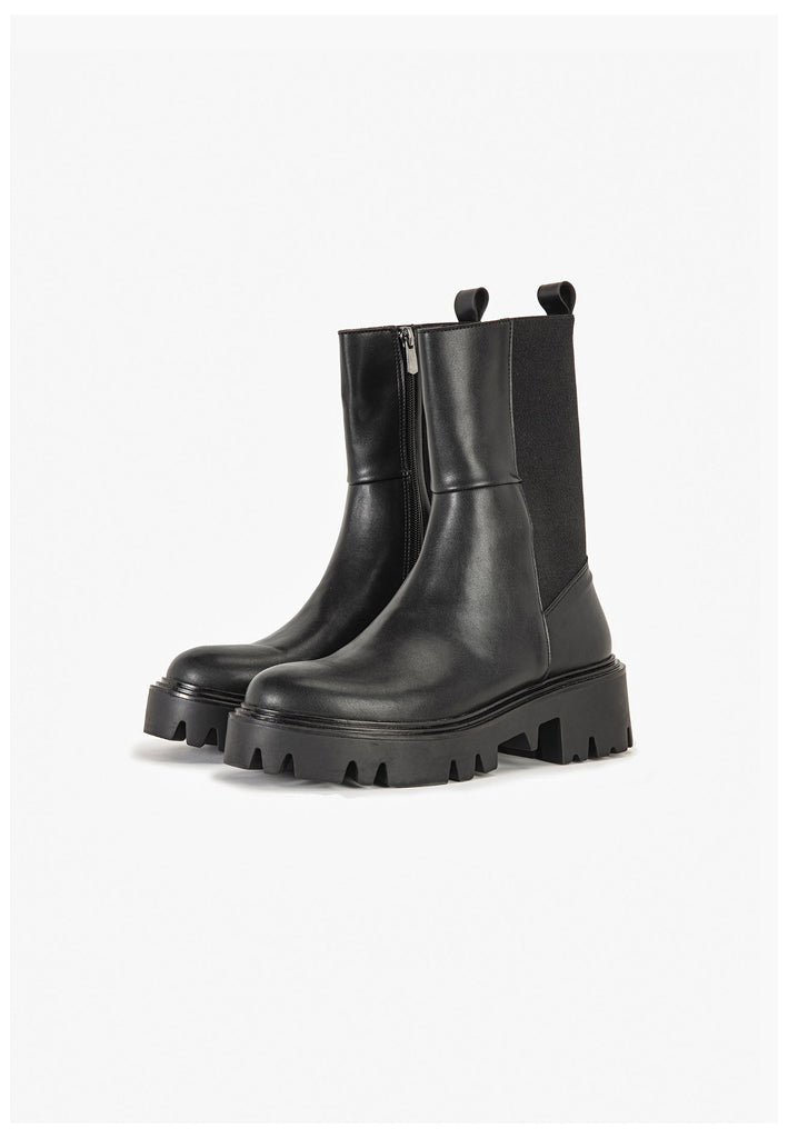 Inuovo Stiefelette Lederimitat Schwarz