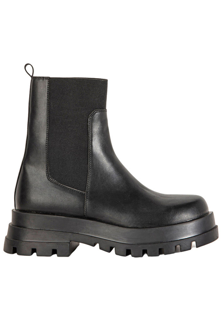 Inuovo Stiefelette Lederimitat Schwarz