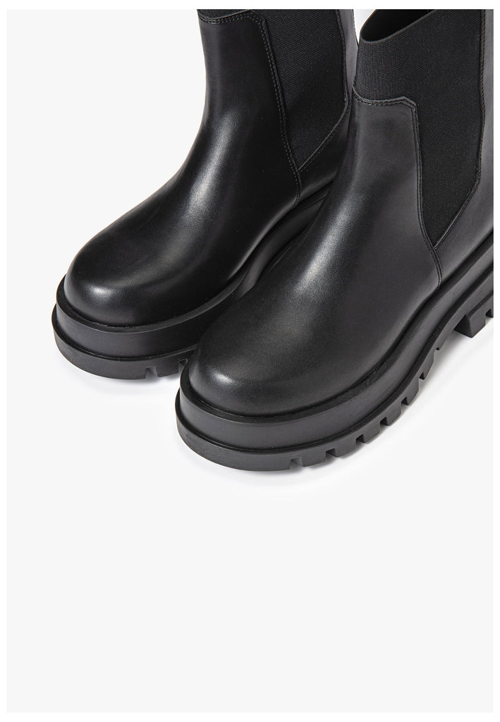 Inuovo Stiefelette Lederimitat Schwarz