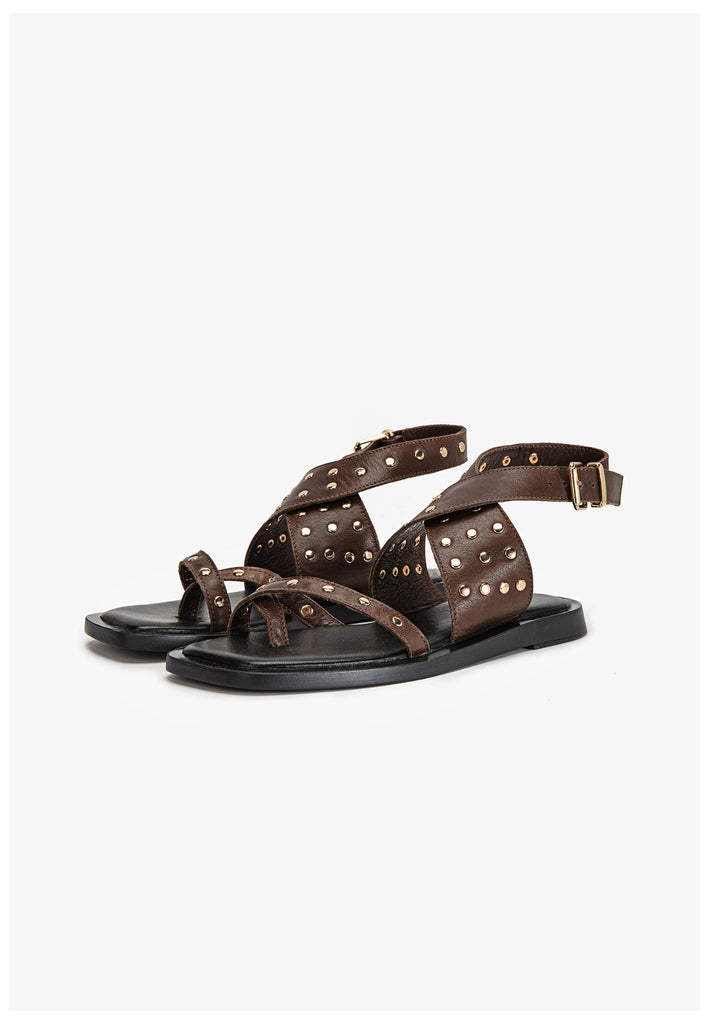 Inuovo Zehensteg Leder Dunkelbraun