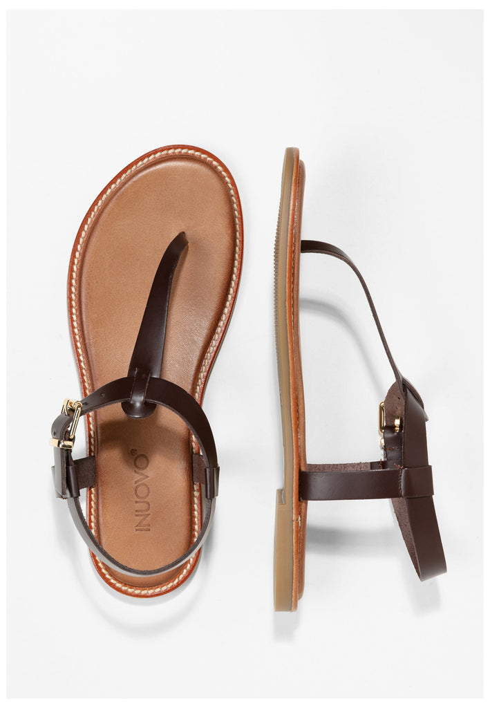 Inuovo Zehensteg Leder Dunkelbraun