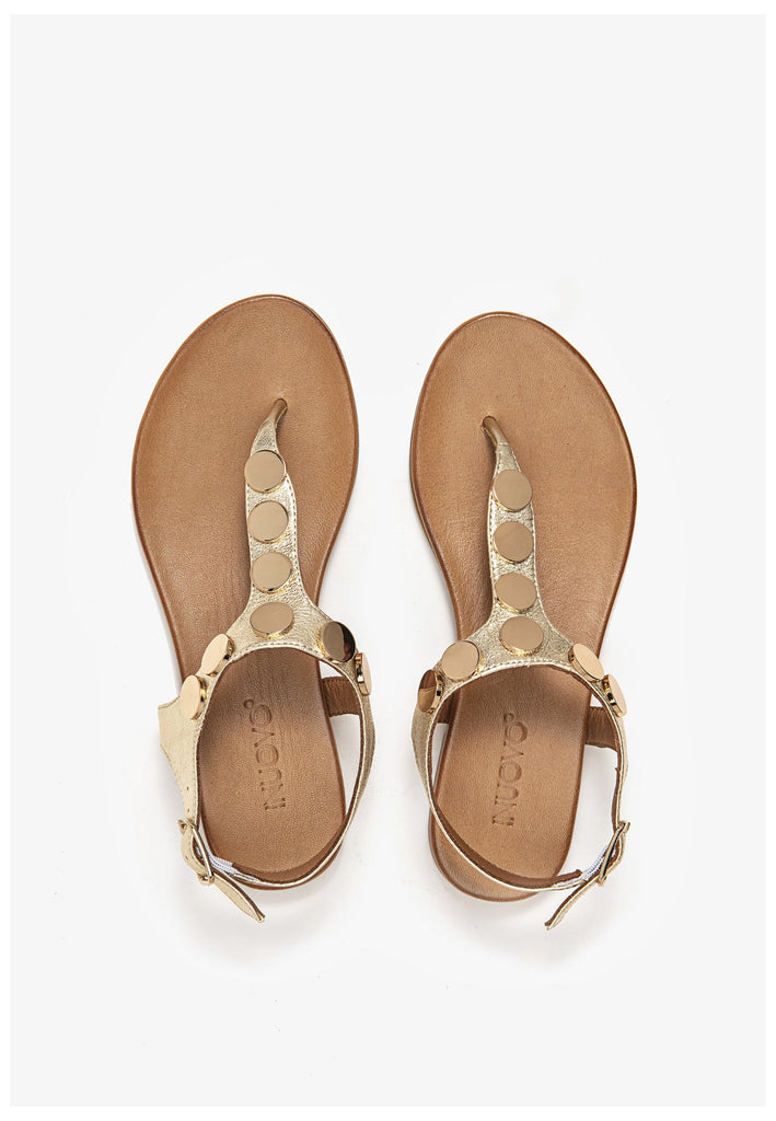 Inuovo Zehensteg Leder Gold