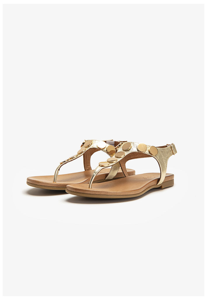 Inuovo Zehensteg Leder Gold