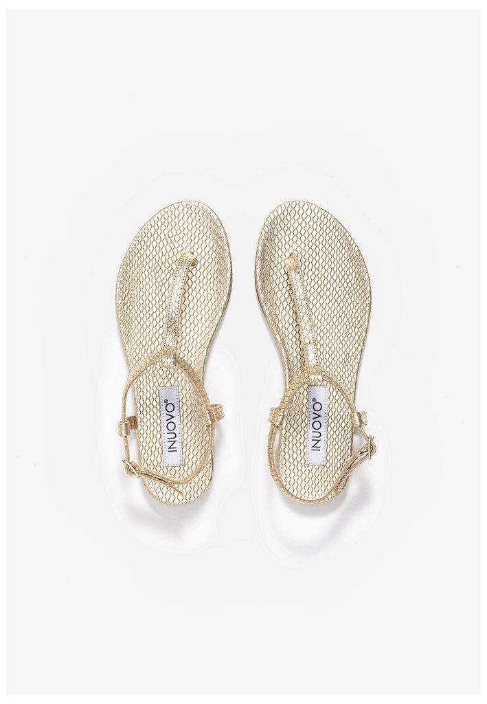 Inuovo Zehensteg Leder Gold