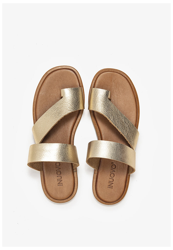 Inuovo Zehensteg Leder Gold