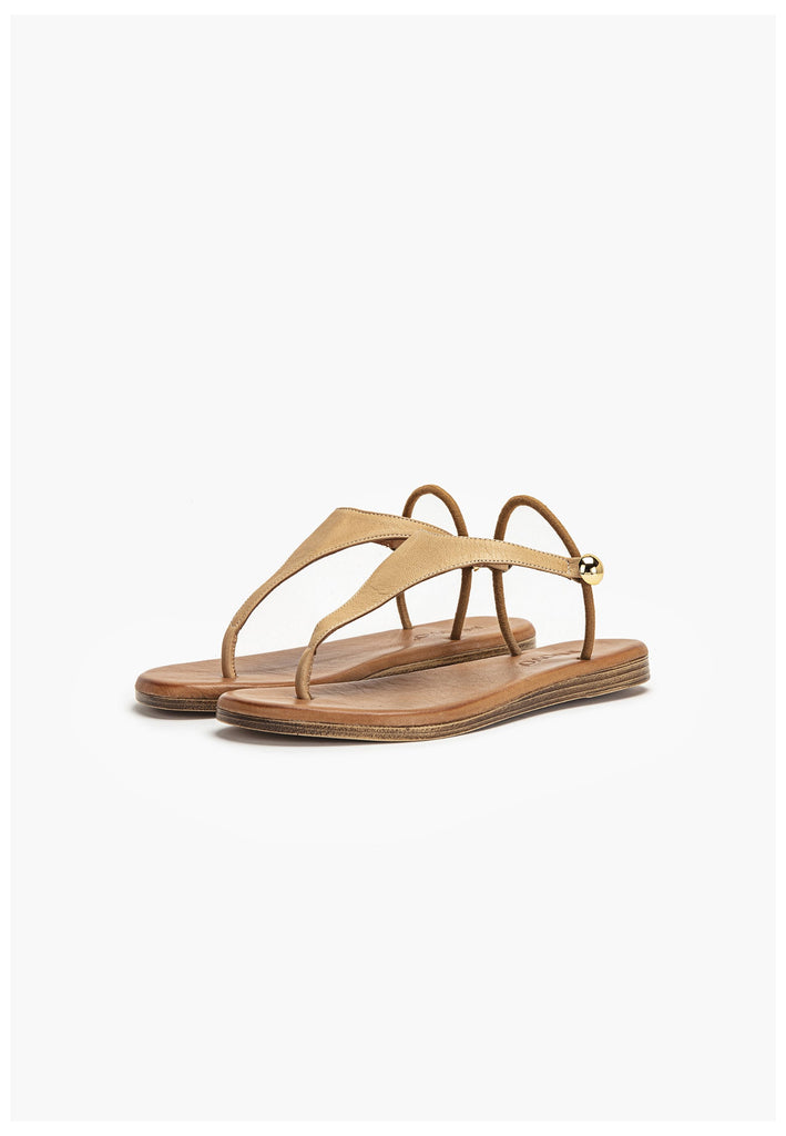 Inuovo Zehensteg Leder Hellbraun