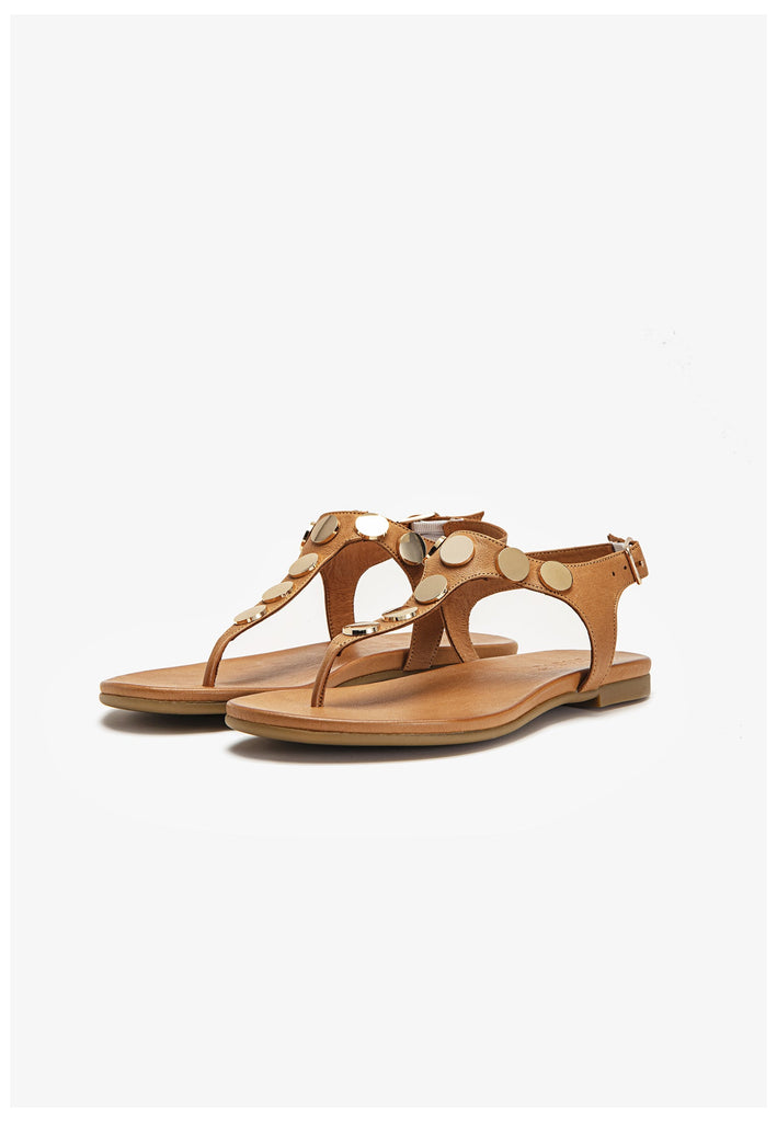 Inuovo Zehensteg Leder Mittelbraun