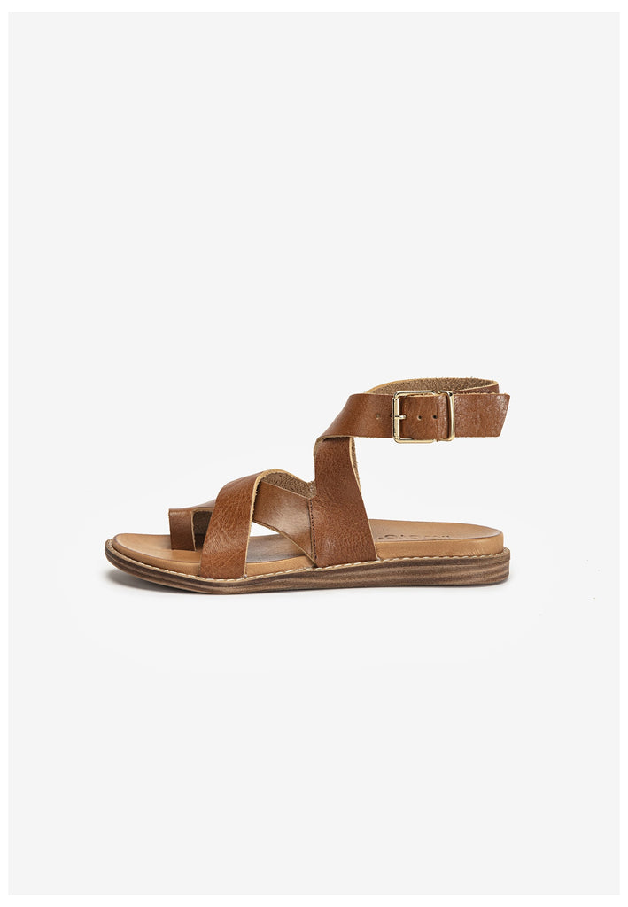 Inuovo Zehensteg Leder Mittelbraun