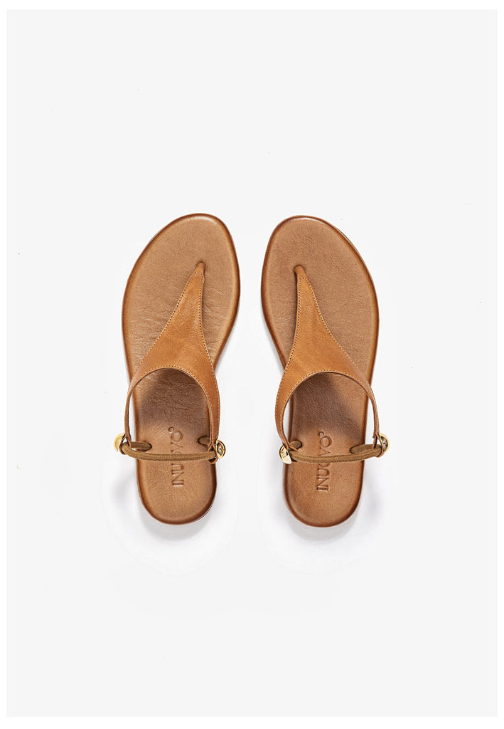 Inuovo Zehensteg Leder Mittelbraun