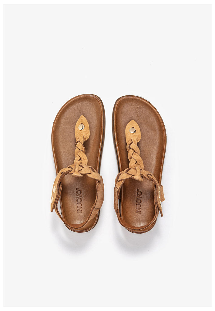 Inuovo Zehensteg Leder Mittelbraun