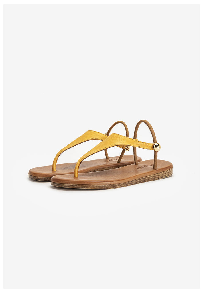 Inuovo Zehensteg Leder Mustard