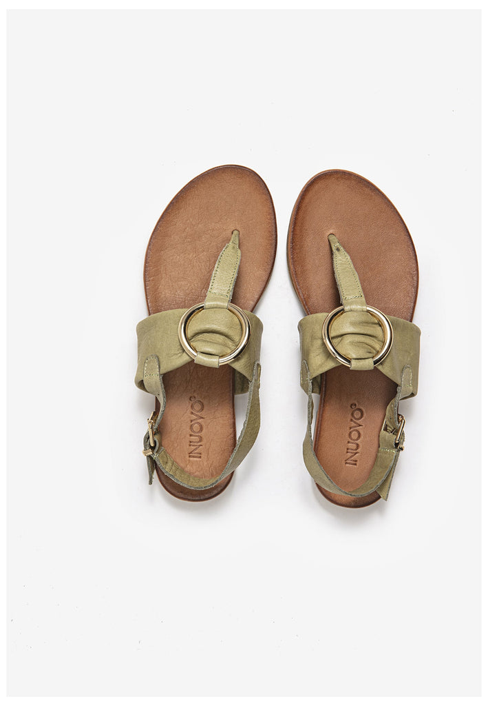 Inuovo Zehensteg Leder Oliv